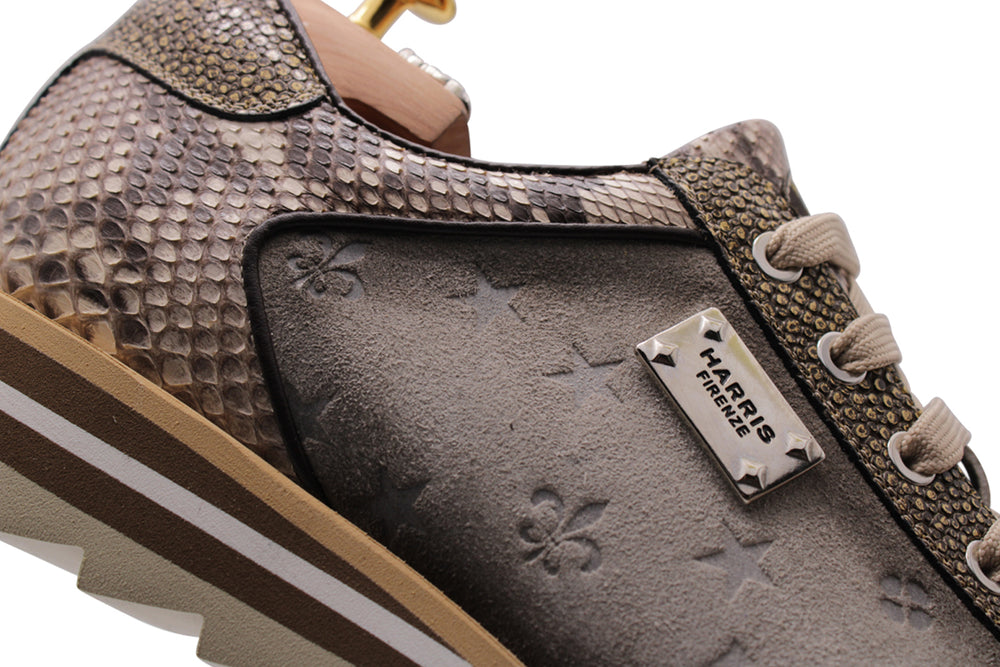 Sneakers in pitone e suede monogram