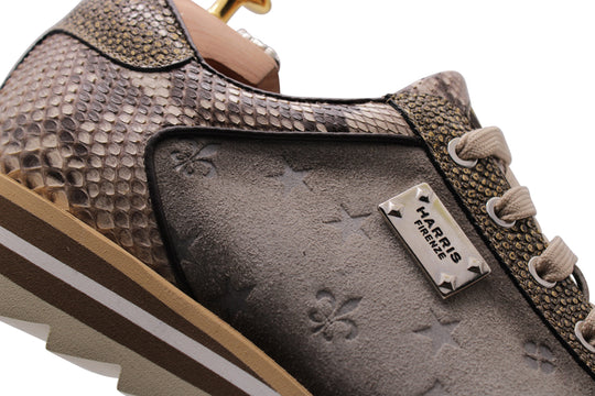 Sneakers in pitone e suede monogram