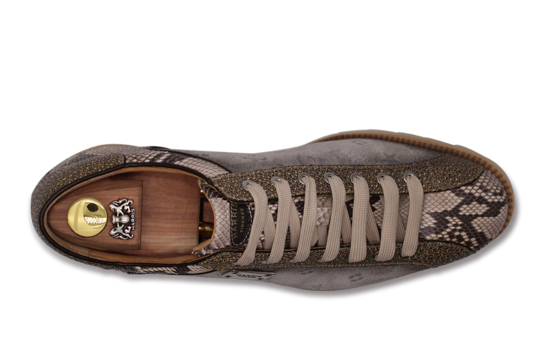 Sneakers in pitone e suede monogram