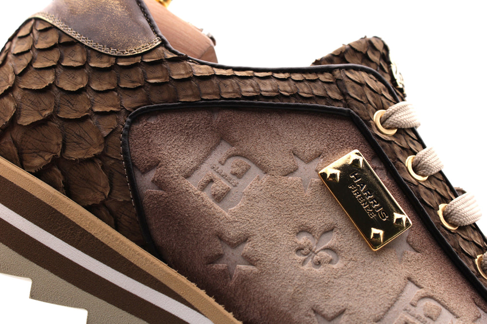 Sneakers in pitone e suede monogram