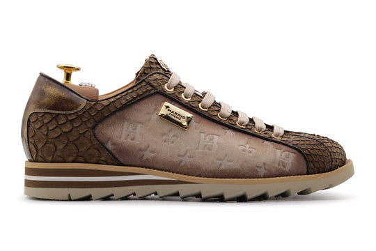 Sneakers in pitone e suede monogram