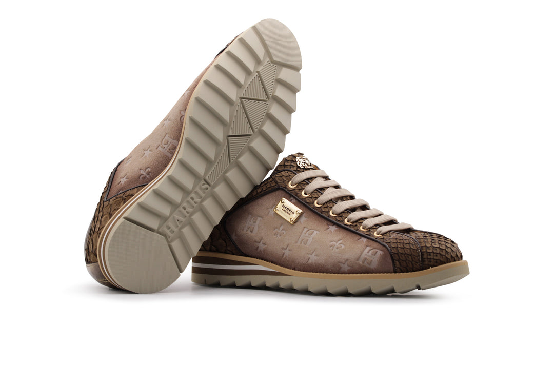 Sneakers in pitone e suede monogram