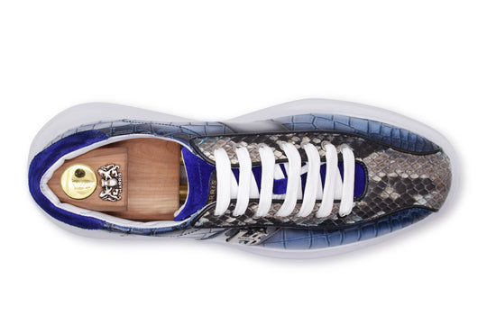 Sneakers effetto coccodrillo e pelle di pitone