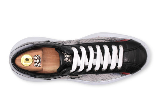 Sneaker in pelle pregiata nero