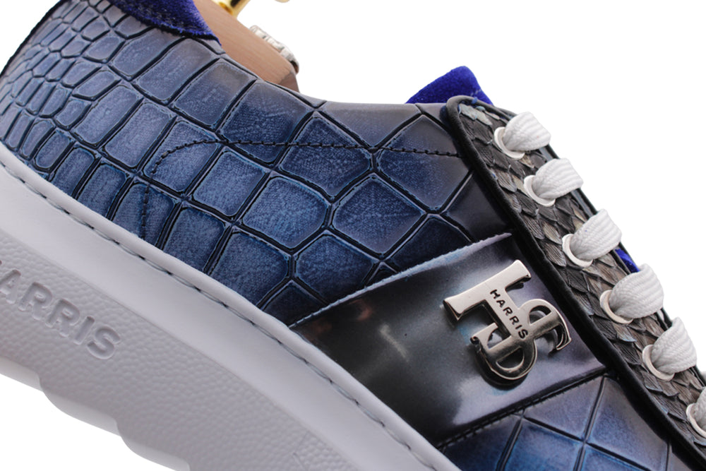 Sneakers effetto coccodrillo e pelle di pitone