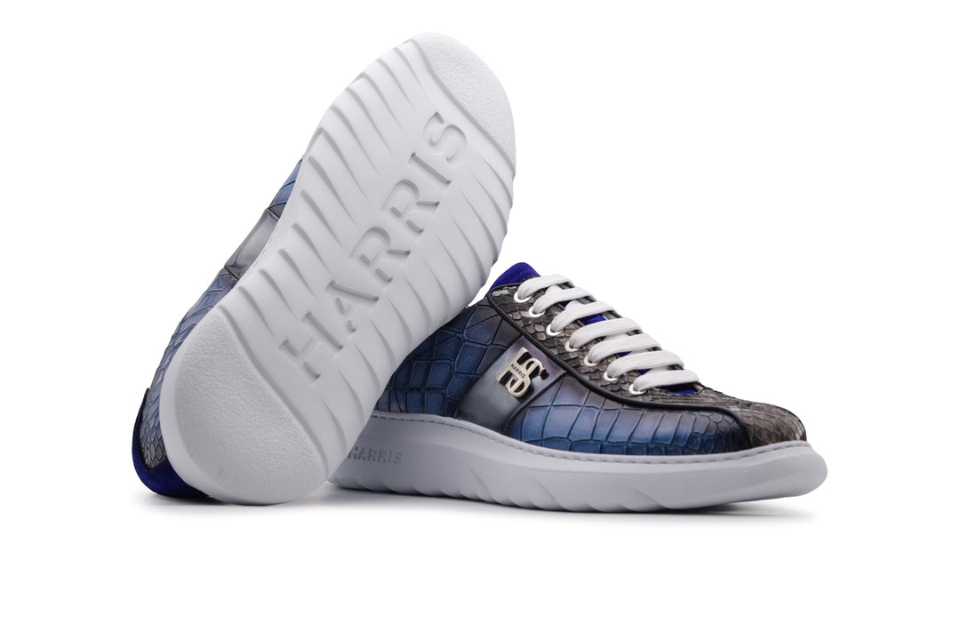 Sneakers effetto coccodrillo e pelle di pitone