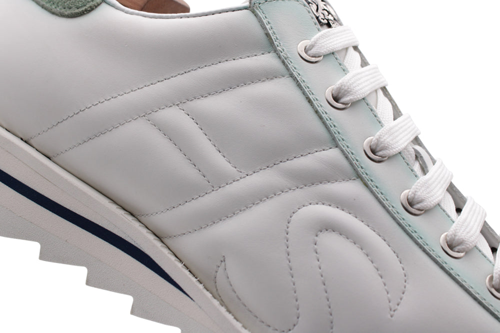 Leather sneakers with shaded details