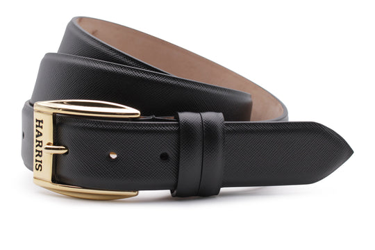 Saffiano leather belt