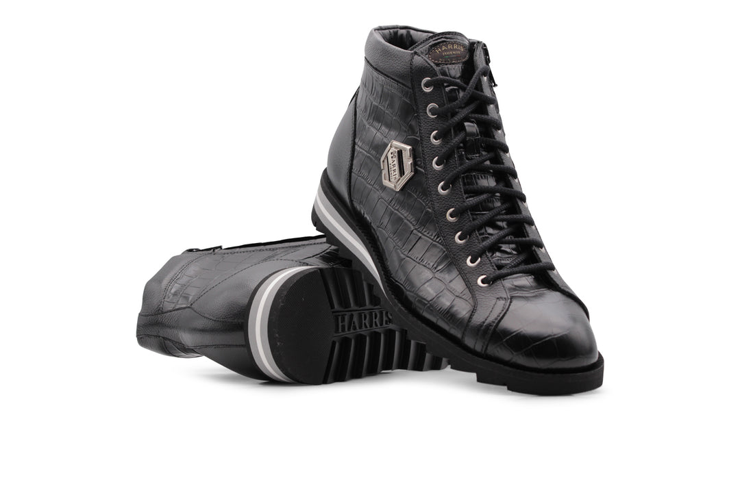 Botín de piel efecto cocodrilo