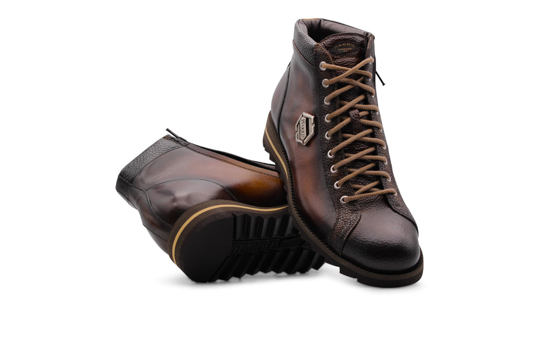 Botín de piel pintado a mano