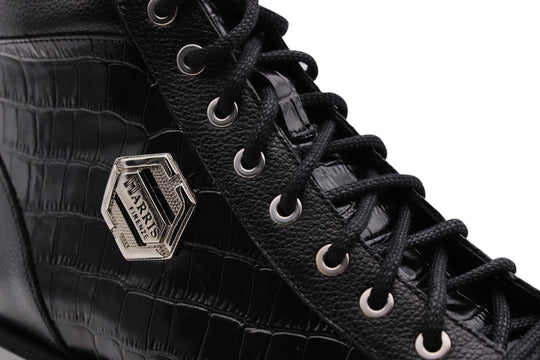 Botín de piel efecto cocodrilo