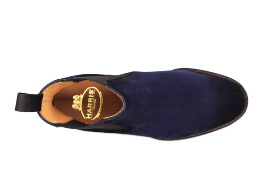 Wildlederstiefelette Blau mit Gummizug