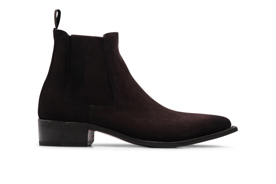 Stiefeletten aus texanischem Wildleder Testa di Moro nuanciert