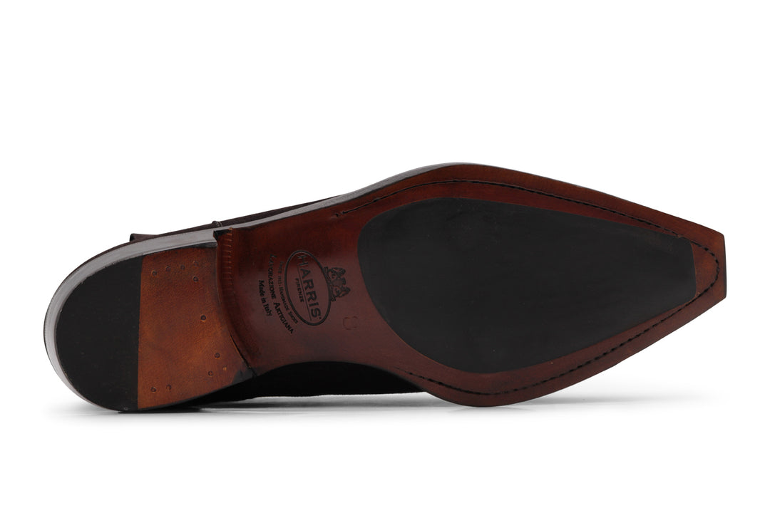 Stiefeletten aus texanischem Wildleder Testa di Moro nuanciert