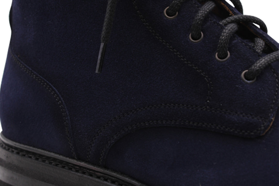 Botín ante liso Azul