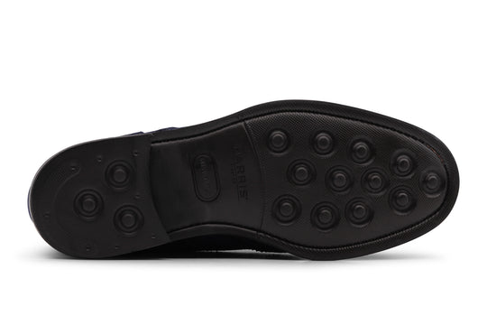 Wildlederstiefelette Blau mit Brogue-Details