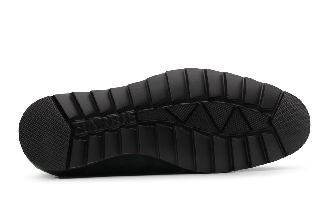 Stringata in suede con cucitura a mano