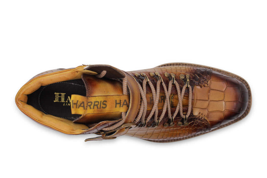 Polacchino in pelle effetto coccodrillo