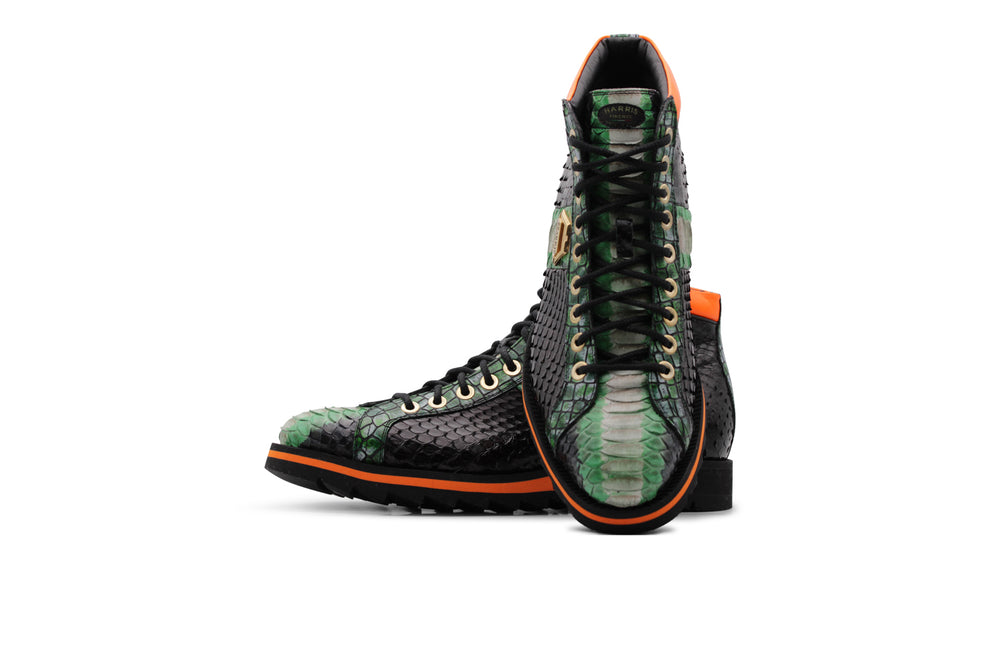 Botín de pitón naranja edición limitada