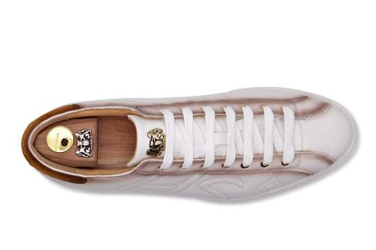 Sneaker en cuir nuancé et daim