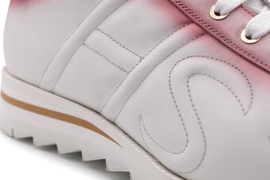 Sneaker en cuir nuancé et daim