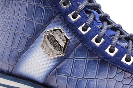 Bottine en cuir effet crocodile