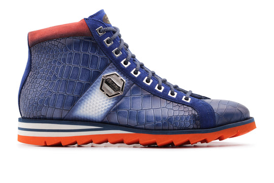 Bottine en cuir effet crocodile