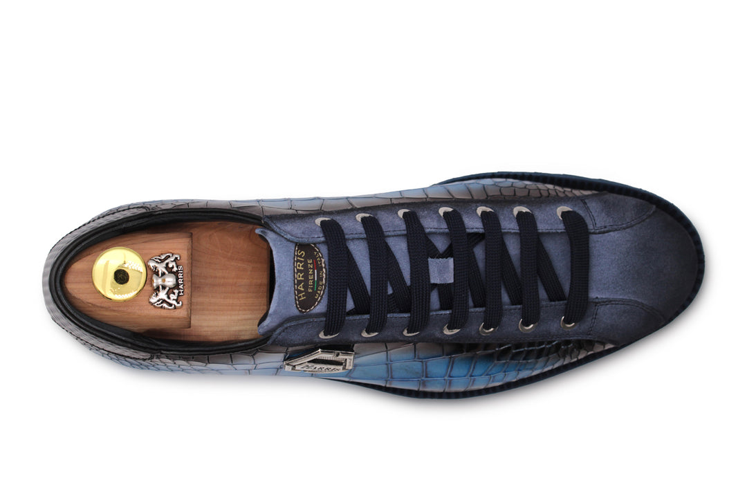 Baskets effet croco et daim