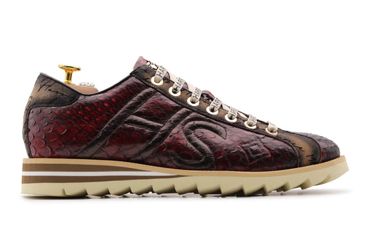 Python leather sneakers