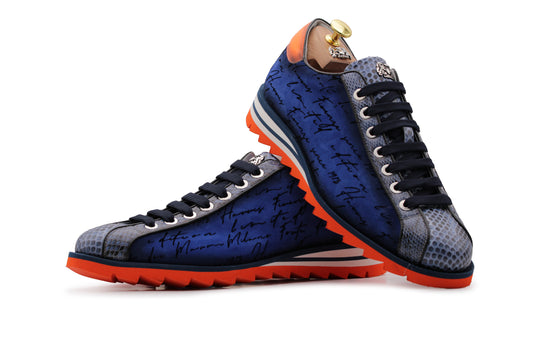 Sneakers aus Writer-Wildleder und Python