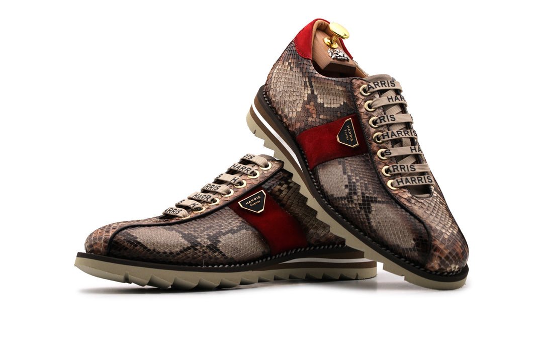 Python leather sneakers