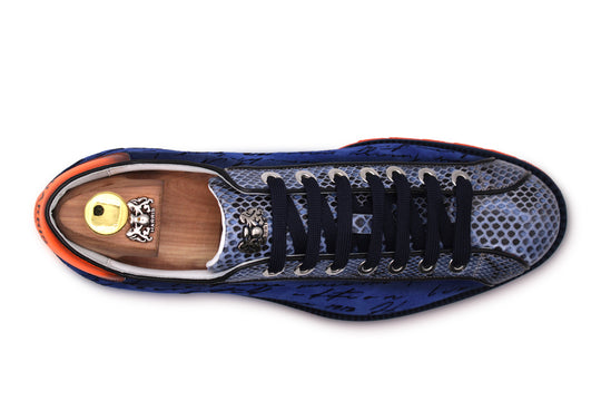 Sneakers aus Writer-Wildleder und Python