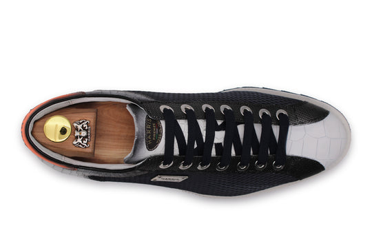 Crocodile print sneakers with perforated effect