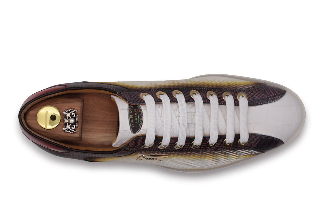 Crocodile effect and perforated sneakers