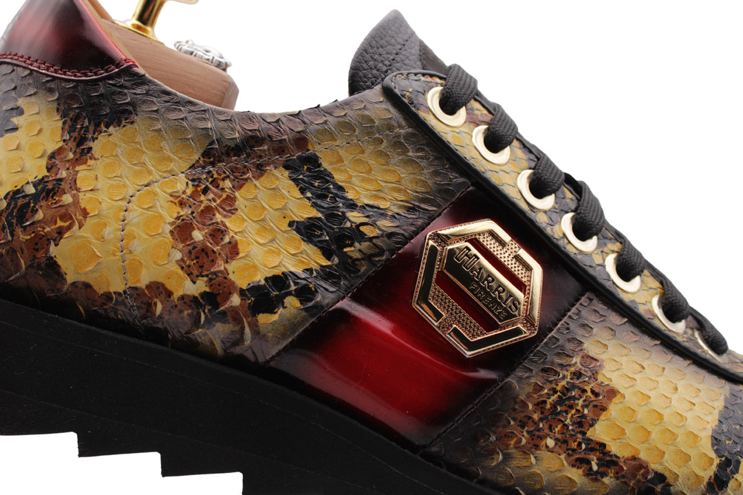 Python leather sneakers