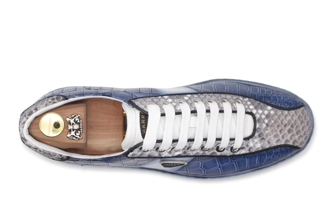 Baskets effet crocodile et véritable python