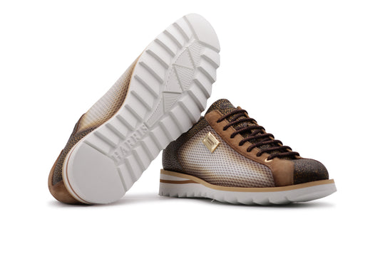 Perforated effect printed sneakers