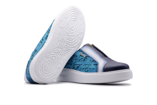 Sneakers slipon in pelle e suede writer