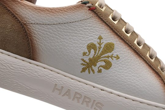 Sneakers in pelle e suede con ricamo