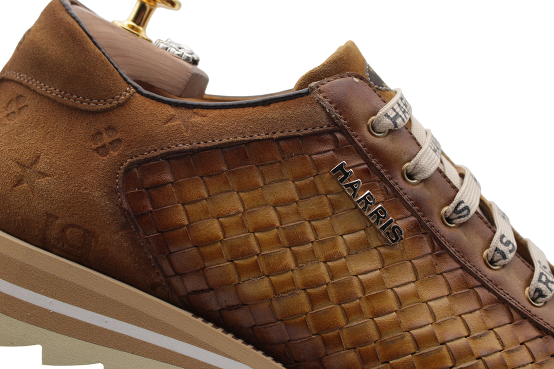 Sneakers in suede intrecciata