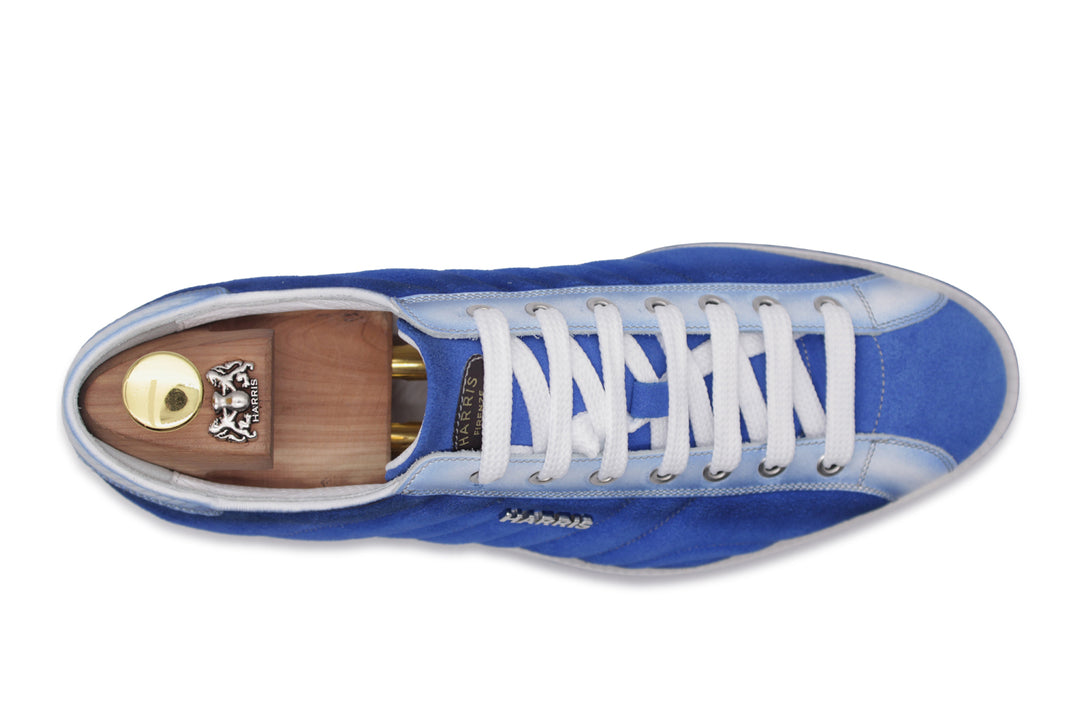 Sneakers in suede e pelle sfumata Bluette