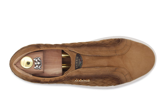 Slipon sneakers in woven leather