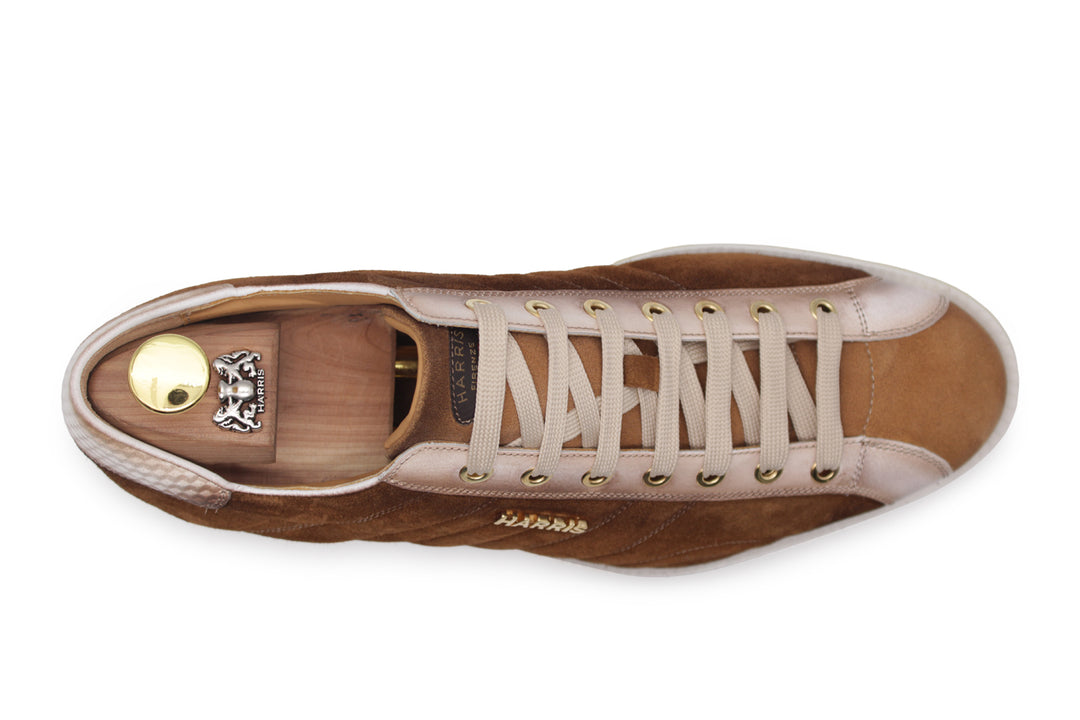 Sneakers in suede e pelle sfumata Bruciato