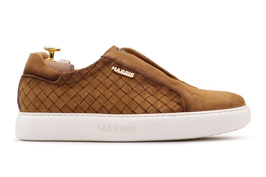 Slipon sneakers in woven leather