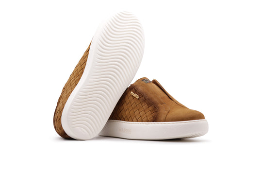 Slipon sneakers in woven leather