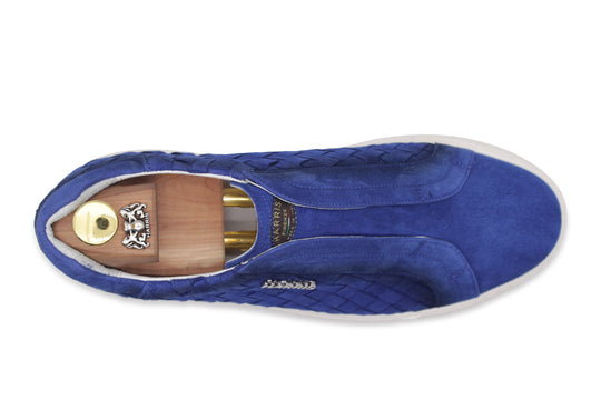 Sneakers slipon in pelle intrecciata