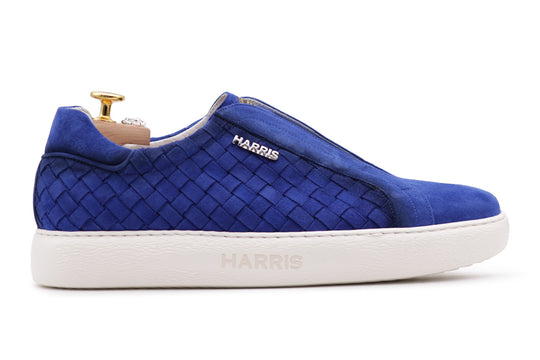 Sneakers slipon in pelle intrecciata