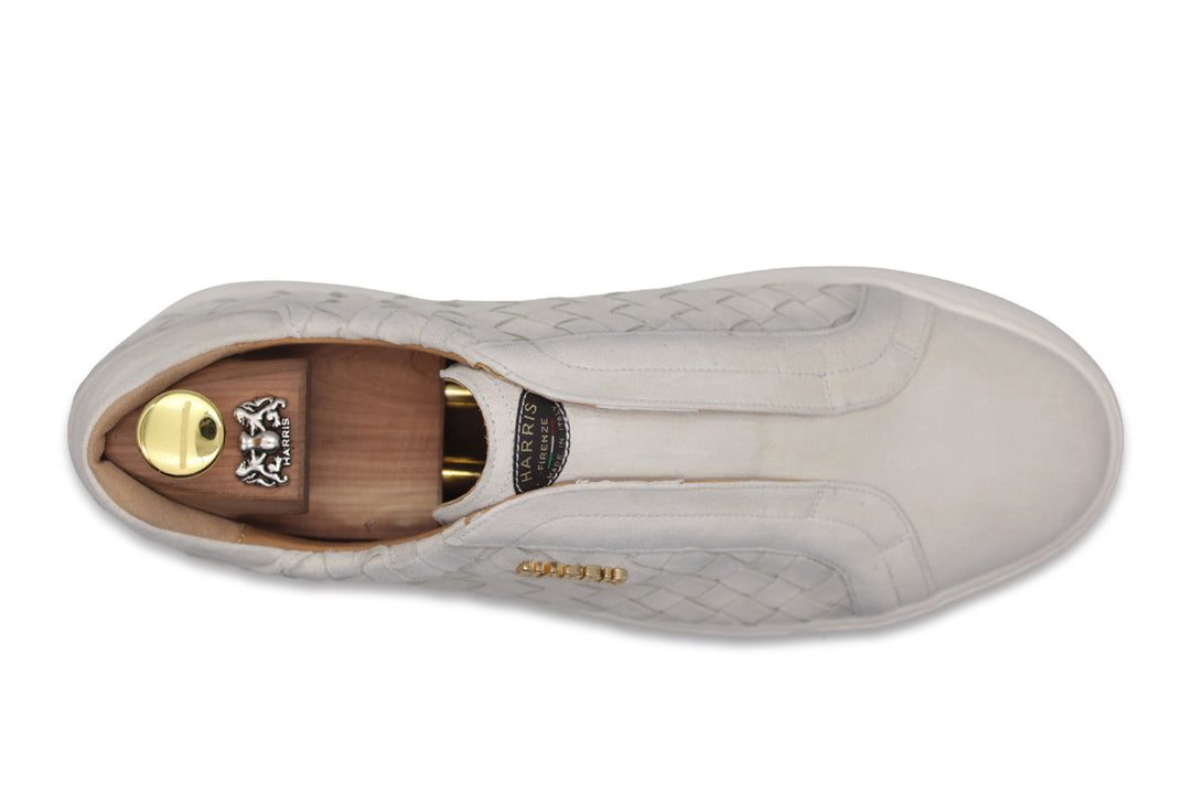 Woven leather slip-on sneakers