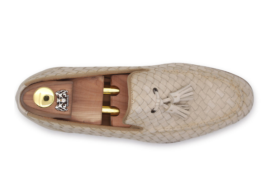 Mocasín de ante tejido