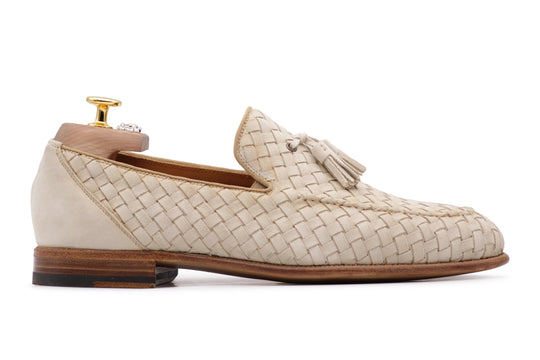 Mocasín de ante tejido